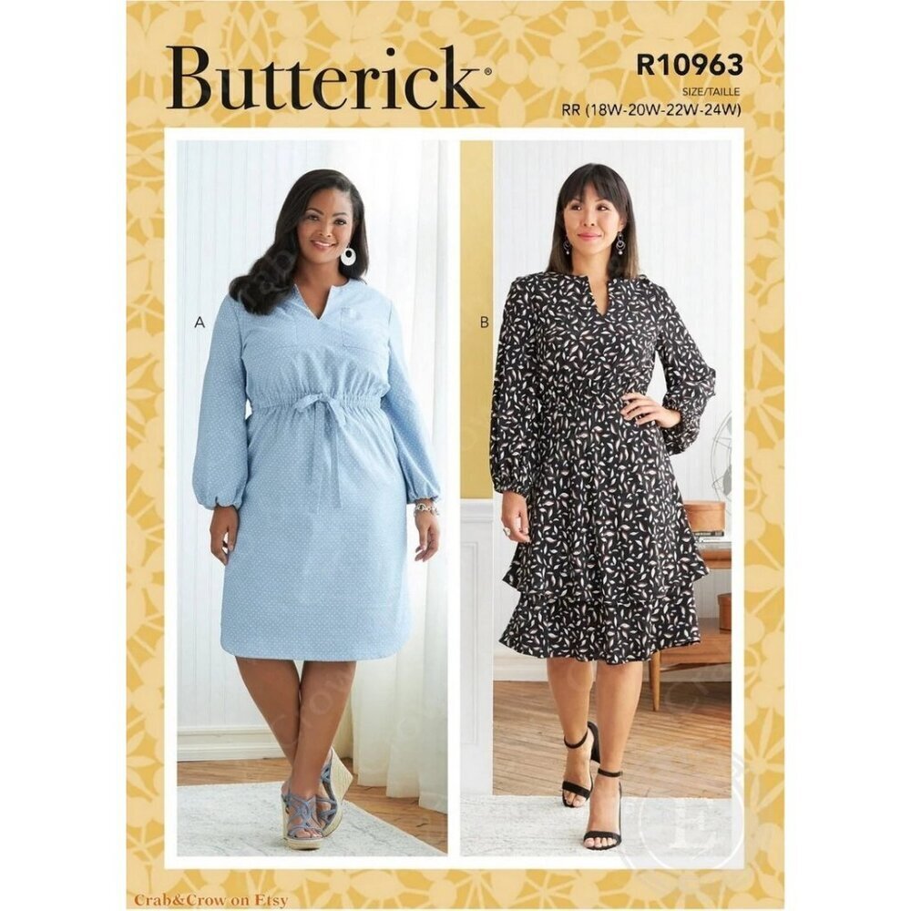 Butterick Sewing Pattern B6806 R10963 Dress Notch Neck Dress Skirt Misses 8-16‎